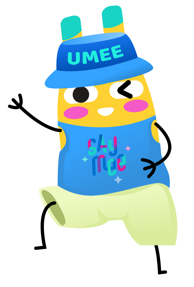 Umee mascot running