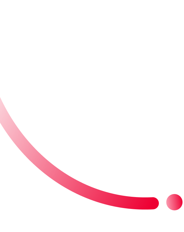 Decorative red curve line with glowing dot